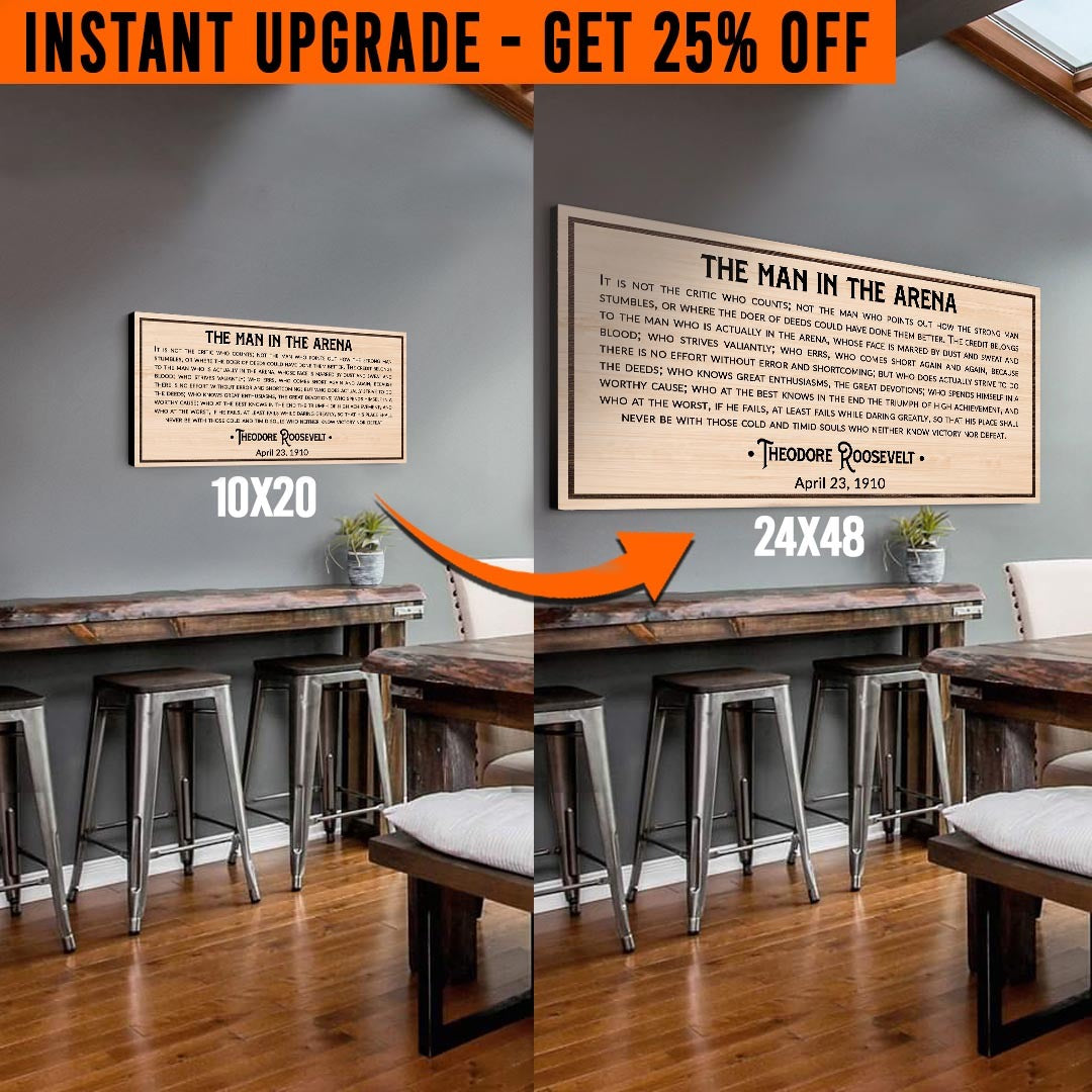 'The Man in the Arena' (Stil 2) Tuvalinizi 24x48 İnçe Yükseltin